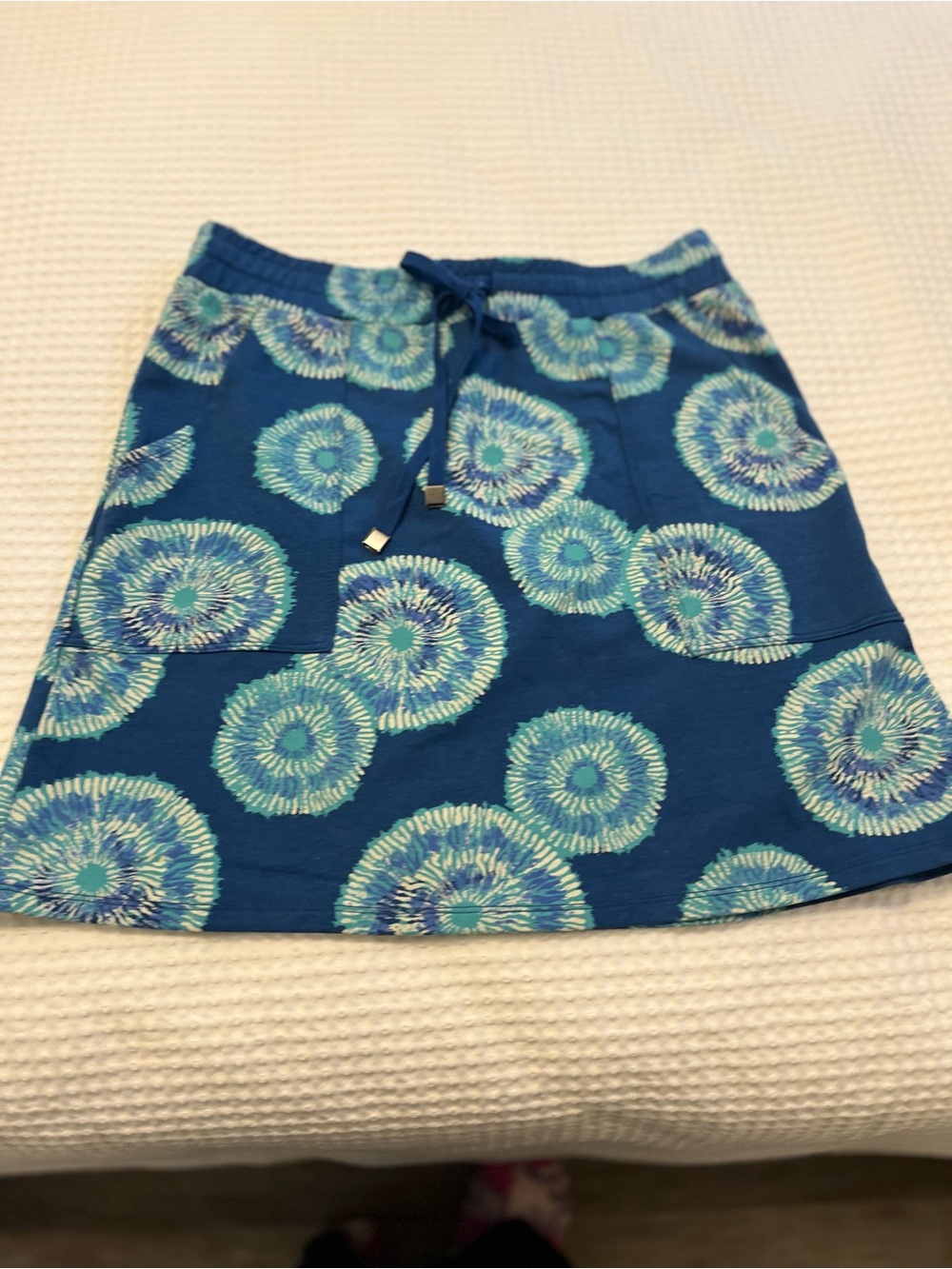Hatley Teal & Aqua Circular Print Skater Skirt